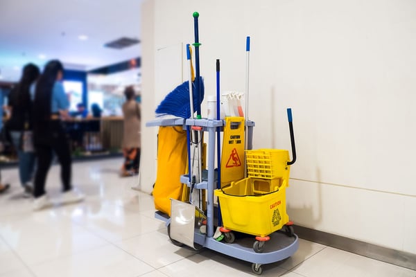 education_website_0008_education-enriching the student experience-custodial services-cleaning cart hallway